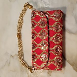 NWT Red Gold Clutch